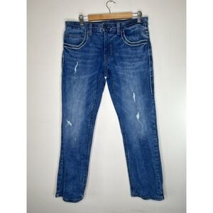 Decree Jeans Mens Flex Denim Blue Jeans Relaxed Fit Cotton Men's 32x30